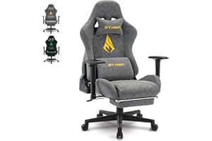 Symino Gaming Chair With Footrest - Ergonomic Racing Design PC Gaming Chair With Height Adjustable Base, Rotating Office Design in Vintage PU Leather