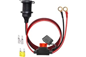 Dongge gniazdo zapalniczki Zasilacz samochodowy 12 V/24 V zacisk akumulatora do gniazdka 14AWG kabel o dużej wytrzymałości 20 A 10FT