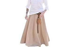 Battle-Merchant Mittelalterlicher Rock Damen Baumwolle | bodenlang und weit ausgestellt in div Farben S-XXL | Mittelalter LARP Kleidung Magd Wikinger