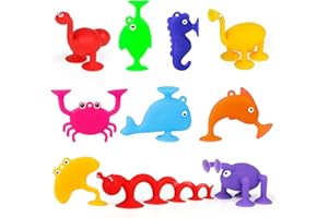 NORKBENG Jouets d' Aspiration, 10 Pièces Jouets de Bain pour Enfants de 3 Ans, Jouets à Ventouses pour Bebe en Forme d' Animaux, Cadeaux Montessori Sensoriels pour Les Garçons et Les Filles âgés de 4 à 8 Ans.