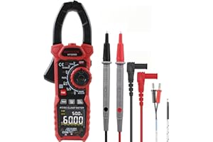 MAYILON HT208D Multímetro True-RMS, Pinza Amperimétrica Corriente de Irrupción con Función VFD, NCV y RAN, Mide AC/DC Voltaje y Corriente, Temperatura, Capacitancia, Resistencia, Diodos, Continuidad, LowZ
