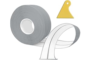 TAOYIO Plinthe Souple Autoadhésive,12M PVC Plinthe Adhesive20x20mm, Plinthe Cuisine Corniere PVC Autocollante pour Cuisine et salle de bain 2x2 gris