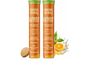 THE VITAMIN FACTORY NAC Supplement - N-Acetyl-Cysteine 600mg for Lung Detox & Gym Support | Watermelon Flavour | NAC N-Acetyl-Cysteine for Glutathione | Effervescent NAC for Men & Women (Pack of 2, Orange)