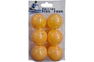 VIDOELETTRONICA 6 Pièces Balles de ping-pong,Orange-Blanc Intérieur-Extérieur Diamètre 40mm, Ping Pong Standard