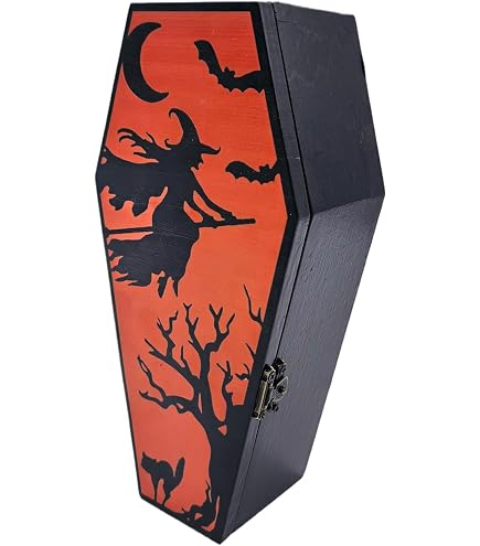 Mini Ataúd De Madera Para Halloween - Decoración Terrorífica, También Sirve Como Caja Para Dulces O Joyas