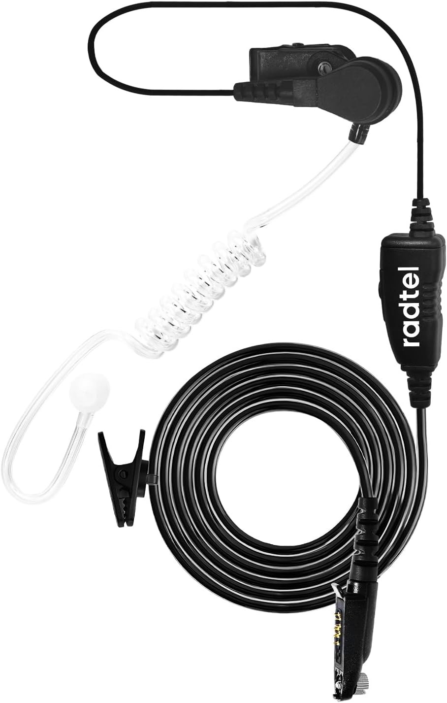 radtel Auriculares micrófono PTT para radios bidireccionales RT-950, RT-950 Pro y BJ-9000, comunicación Tipo walkie-Talkie, diseño cómodo con conducto de Aire.