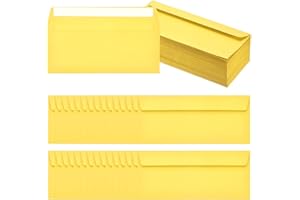 PATIKIL 100 Pack Lemon Yellow #10 Business Envelopes, Colored Self Seal Letter Size Envelopes for Business Mailing Office Checks Invitation, 24.1 x 10.5 cm