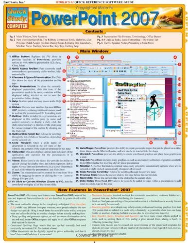 Quickstudy PowerPoint 2007: Quick Reference Software Guide Lam Crds edition by BarCharts, Inc. (2007) Pamphlet