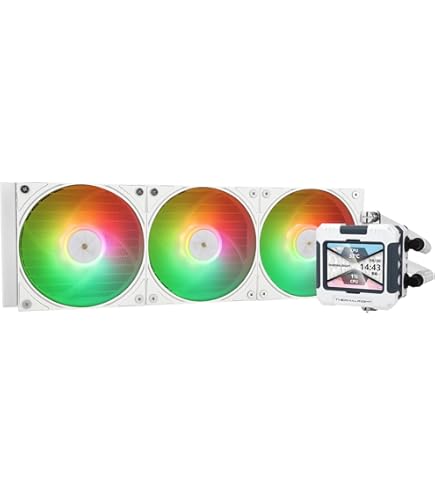 Thermalright FW 240 zwarte CPU-waterkoeling, 240 AIO-koeling, IPS 320 x 240 resolutie LCD-scherm, vloeibare CPU-koeler voor AMD/Intel vloeibare CPU- koeler: LGA1700/AM4/AM5, AIO-waterkoeler