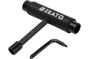 Zeato All-in-One Skate Tools Werkzeuge für Skateboards Multifunktionale Tragbar Skateboard T Tool Zubehör mit T-Type Schlüssel und L-Type Kreuzschlitz-Schlüssel Schraubenzieher Longboard Schrauben Set