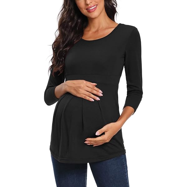 Maglia Premaman Manica Lunga Invernale - Felpa Maternit&agrave; Comfort Cotone, Gravidanza E Allattamento