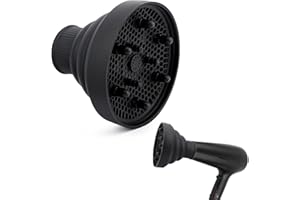 AEROGLO Universal Hair Dryer Diffuser Collapsible Hair Dryer Diffuser Attachment for Curly and Natural Wavy Hair Hair Profession Blow Dryer Diffuser for Most Hair Dryer(COLOUR:black)