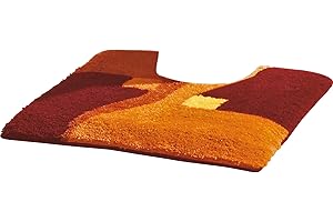 ‎ERWIN MÜLLER Erwin Müller WC-Umrandung Athen rutschhemmend Terra Größe 50x50 cm - kuscheliger Hochflor, für Fußbodenheizung geeignet