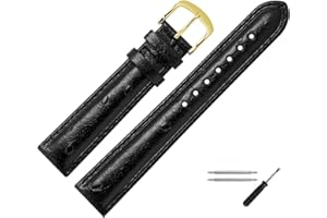 MARBURGER Uhrenarmband 16mm Leder Strauss Prägung - Werkzeug Montage Set 75616