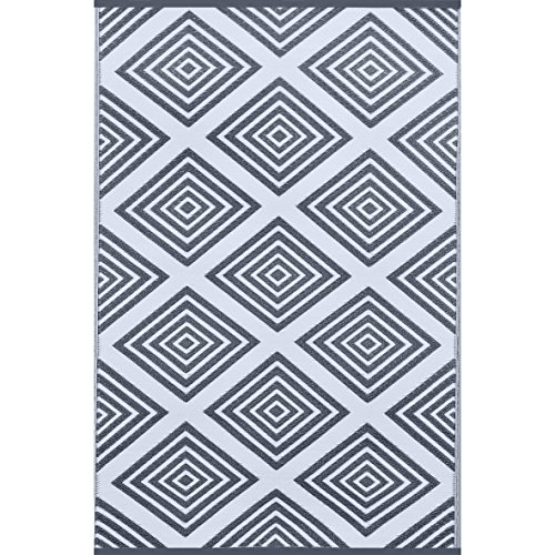 Grün Deko-wendbar-leicht Kunststoff Teppich Legend Anthrazit Grau weiß – 4 X 6 FT (120 x 180 cm), anthrazit grau/weiß - 2