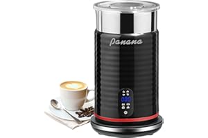PANANA 4-in-1 Milchaufschäumer mit Milchaufschäumung, 320 ml Milcherwärmer, Kalt- und Warmmilchaufschäumer mit Temperaturanzeige, Kaffeefroth-Maschine für Latte, Espresso und Schokolade
