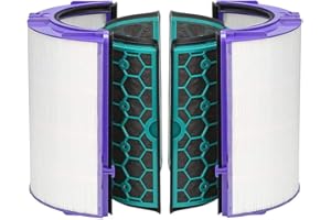 SWEET D Purificador de Aire Dyson DP04 Pure Cool Filtro de Ventilador de Escritorio Dyson TP04 HP04 Filtro HEPA y Filtro Interior de carbón Activado – Sistema de Filtro Sellado de Dos etapas 360°,