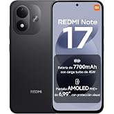 REDMI Note 17, Smartphone 6+256GB, Black, 7700mAh Battery | Camera 50 MP, 45 W Charge, 6.99" FHD+ GOLED Display, HyperOS 3 +