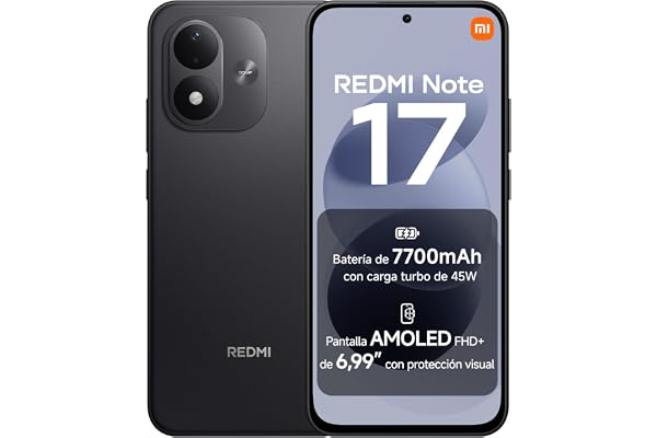 REDMI Note 17, Smartphone 6+256GB, Negro, batería de 7700mAh | Cámara 50 MP, carga 45 W, pantalla GOLED FHD+ 6,99", HyperOS 3 + Google Gemini, resistencia IP65