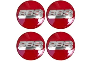 SANSHAOS Radnabenabdeckung Aufkleber Logo Radnabenkappen Zentralabdeckung Abzeichen für BBS 56MM 60MM 65MM 70MM 80MM, Nabendeckel Staubdicht Wasserdicht, 4 Stück,F-60MM
