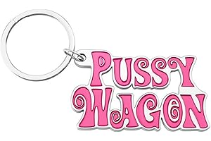 ZHIXUAN Alloy Keychain Pussy Wagon Pink Letter Keychain Movie Kill Bill Key Chain For Women Men Car Keyring Jewelry Accessories