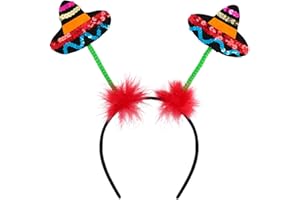 Boland 54424 - Tiara con sombreros bamboleantes, diadema para hombre y mujer, con mini sombrero, tocado para fiesta de México