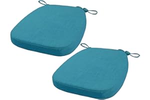 Orumrud 2er Set Almohadillas para sillas 40x38x33cm(3cm) Almohadillas para Interiores y Exteriores Funda de cojín para Muebles de Patio Azul Claro