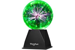 ‎THEEFUN Theefun Plasmakugel, 15cm Magische Leucht Ball, Plasma Ball Ligh, Elektrostatische Kugel Berührungsempfindliche Blitzkuge, Blinkende Physik Blitzlicht Plasmalampe Sphäre Lichteffekte (Grün)