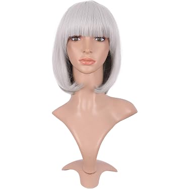 BEAUTIFA Damen-Perücke Lavendelfarben – Gewellt, Bob, 35,6 Cm, Hitzebeständig, Synthetik