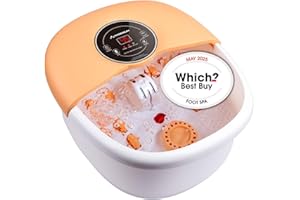 Hangsun Large Foot Spa Bath Massager with Heat Bubbles Massage FM660 Heater Temperature Control, Massage Rollers, Medicine Box, Infrared for Relieve Foot Pressure, Max Foot Size 12