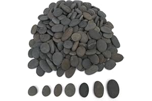 ruidinaways 800g Gray Natural Pebbles Gravel,Smooth Flat River Stones for Painting Arts and Crafts DIY Aquarium Decor Flowerpot Landscaping (1.5-3CM)