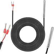 Sonde De Température PT1000 - Câble PTFE 1-15m, Résiste à +400°C, étanche - Neuf Sous Blister