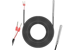 YSOOUA PT1000 Sensor de Temperatura 3Metro Sonda PT1000 con Cable de PVC Sensor de Sonda de Temperatura Digital de Acero Inoxidable Sensor de Temperatura Resistente al Agua (5Metro)
