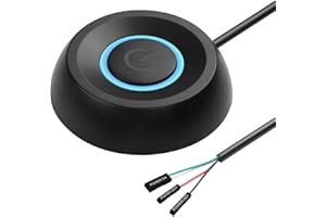 ‎SINLOON SinLoon PC Power on Button Desktop Computer Power Switch Externer Remote Start 5.9 FT Computer Motherboard PC Power Switch Verlängerungskabel mit LED-Licht (schwarz)