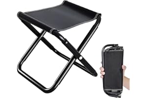 VIMMVID Taburete Plegable Portatil, Silla Camping Plegable Ligera Negro Taburetes Plegables, Silla Portatil Camping De Pesca para Pesca Senderismo Jardinería Y Playa