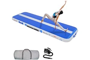 WelandFun Air Training Mats 10ft/13ft/16ft/20ft Inflatable Gymnastics Tumbling Mat 4/6/8 inchs Thickness Mats for Home Use/Gym/Yoga/Training/Cheerleading/Outdoor/Beach/Park wih Electric Air Pump