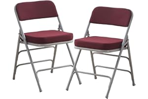 KAIHAOWIN Set 2 Ultra Spesso Sedia Pieghevol Imbottit, Sedie Pieghevoli da Interno, Interni Comode Sedie Pieghevole in Metallo con Cuscino Morbido per il Soggiorno, la Sala da Pranzo e L'ufficio ROSSO