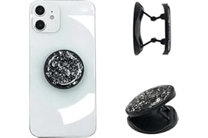 Bzzerumy Soporte de anillo para teléfono móvil, agarre seguro, comodidad diaria para smartphones y tabletas, plegable y retráctil (negro)