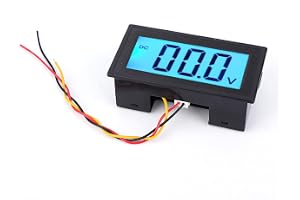 Zerodis Digital Voltmeter 3-Wire DC 0-100V Blå Bakgrundsbelyst Panelmeter