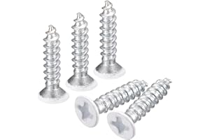 QUARKZMAN ST3x15mm Tornillos Autorroscantes, 100uds Tornillos Autoperforantes de Plana Cabeza Phillips, Madera Tornillos Blanco para Carpintería