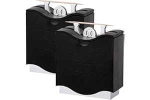 JIMKLPY Jimkply Lot de 2 distributeurs de cure-dents, boîte à cure-dents noire, longueur appropriée : 6,5 cm, design moderne, pour la maison, le restaurant, les fêtes, les réunions