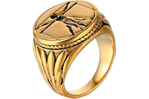 DVRK Anillos Hombre Oro y Plata con base de Acero Inoxidable 316L