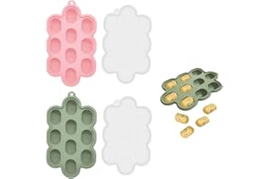 HDGSAFD Lot de 2 bacs à glaçons, récipients pour bouillie congelée, bac à glace, moule à glaçons en silicone, moule à glace avec couvercle