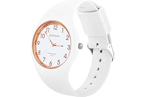 AOOSU Women's Wrist Watch, Ladies Watches with Big Face, Soft Silicone Strap Quartz Watch, Waterproof Sport Ladies Wrist Watches Premium Fashion for Women Daily & Outdoor Wear
