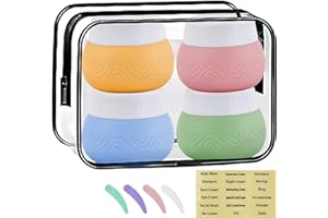 DECORDWELL Barattoli da Viaggio in Silicone, Contenitori da Viaggio Per Liquidi 30 Ml, 4 Pezzi Barattolo di Crema in Silicone, Kit Viaggio Aereo, per Shampoo Lozione Cosmetici (colore)