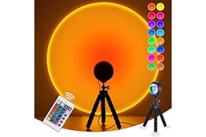 ‎BALKWAN Balkwan Sunset lamp 16 Farben Sonnenuntergangslampe Fernbedienung zum Einstellen des Farbwechsels, modernes romantisches visuelles Umgebungslicht, geeignet für Wohnzimmer Schlafzimmer dekoratives