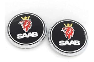 SFEG Car Logo Front Grill Emblem Badge Hood Trunk Rear Logo Badge Emblem Compatible with 03-10 S-aab 9-3 9-5 93 95 Car Accessories (black)