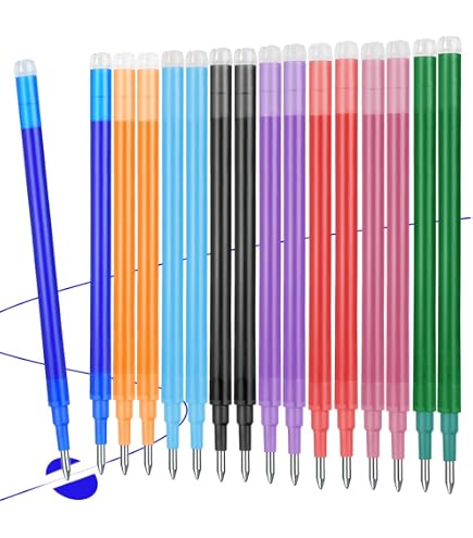 16 Recharges Stylo - 8 Couleurs - Mine 0,7 Mm - Pour École, Bureau, Croquis - Lot Pratique Et Coloré