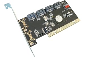 Kalea-INFORMATIQUE Tarjeta controladora PCI SATA de 4 Puertos. PCI 32 bits con Chipset Silicon Image SIL 3124, Raid 0 1 5