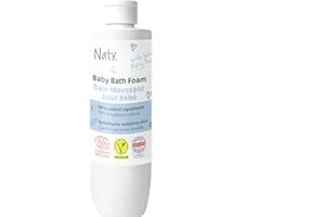 ‎NATY Naty Baby Badeschaum 240 ml – keine Tränen, ohne Duftstoffe, 98% natürlichen Ursprungs, vegan, zertifizierte Naturkostmetik (COSMOS Natural), für empfindliche Haut, ohne Sulfate (SLS/SLES)